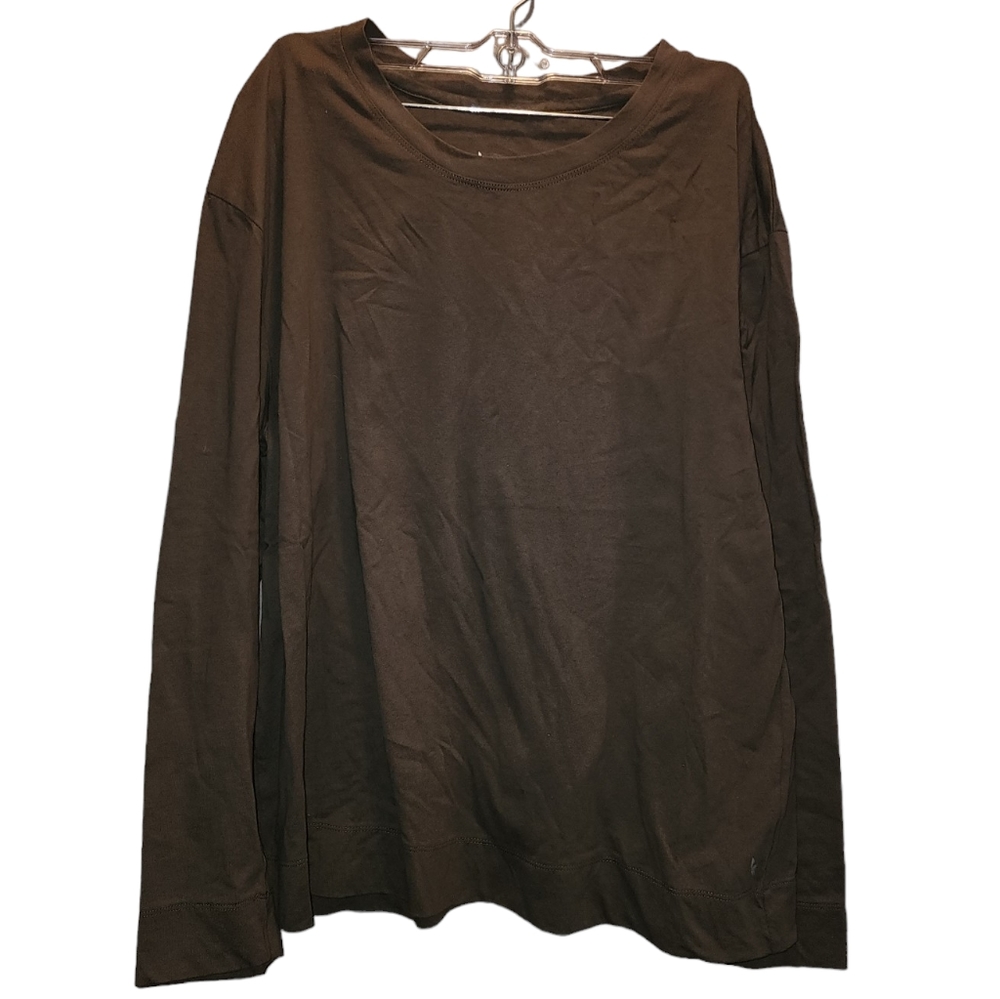 Koolaburra by UGG Brown Long Sleeve Crew Neck Top Size Large Casual Tee Basic